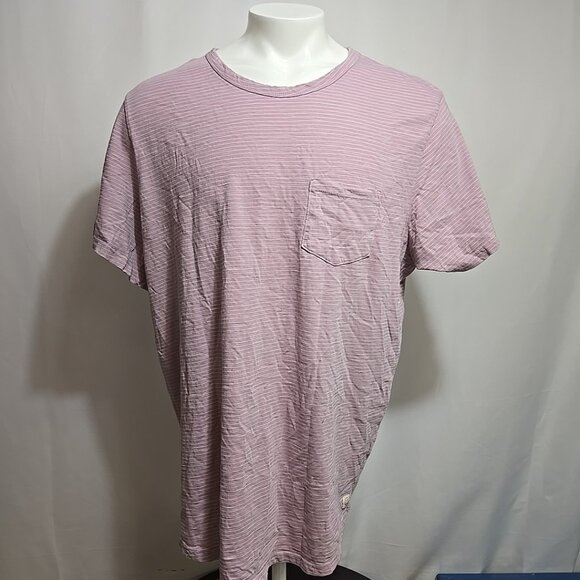 Marine Layer Saddle Hem Pocket Tee Mens Size XXL Striped Rosette Cotton Blend - Picture 1 of 8